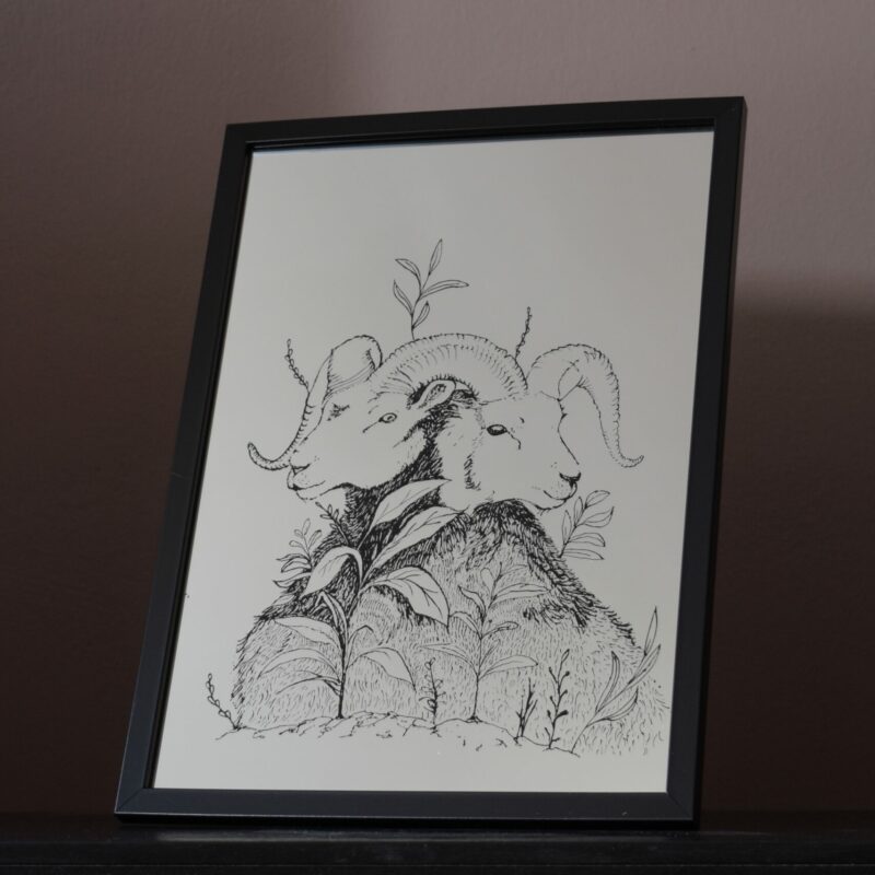 Lustro Dekoracyjne A4 w Czarnej Ramce z Grawerem „Koźla góra”