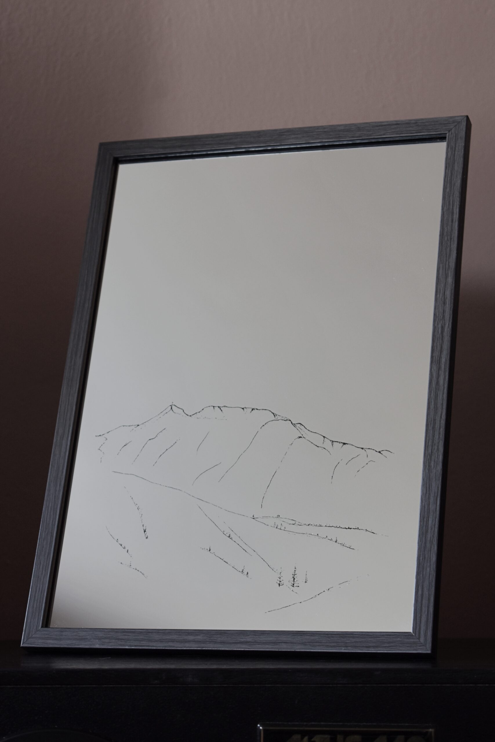 Lustro z Grawerem Pasma Górskiego