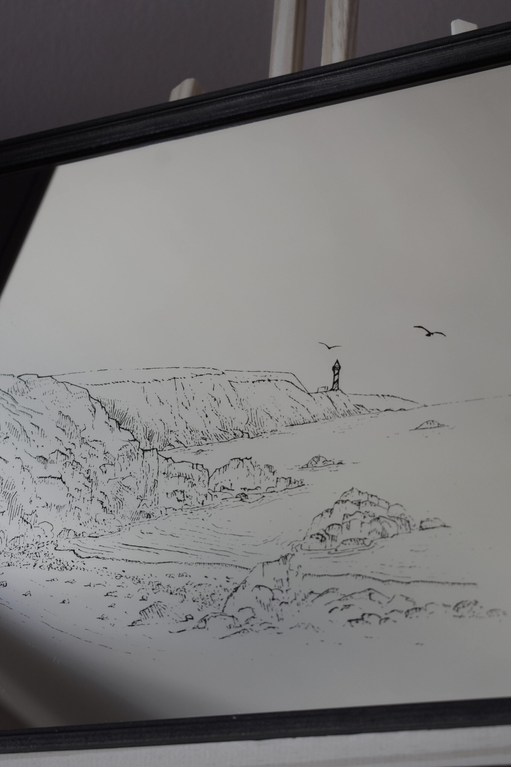 Lustro z Grawerem Morskiego wybrzeża