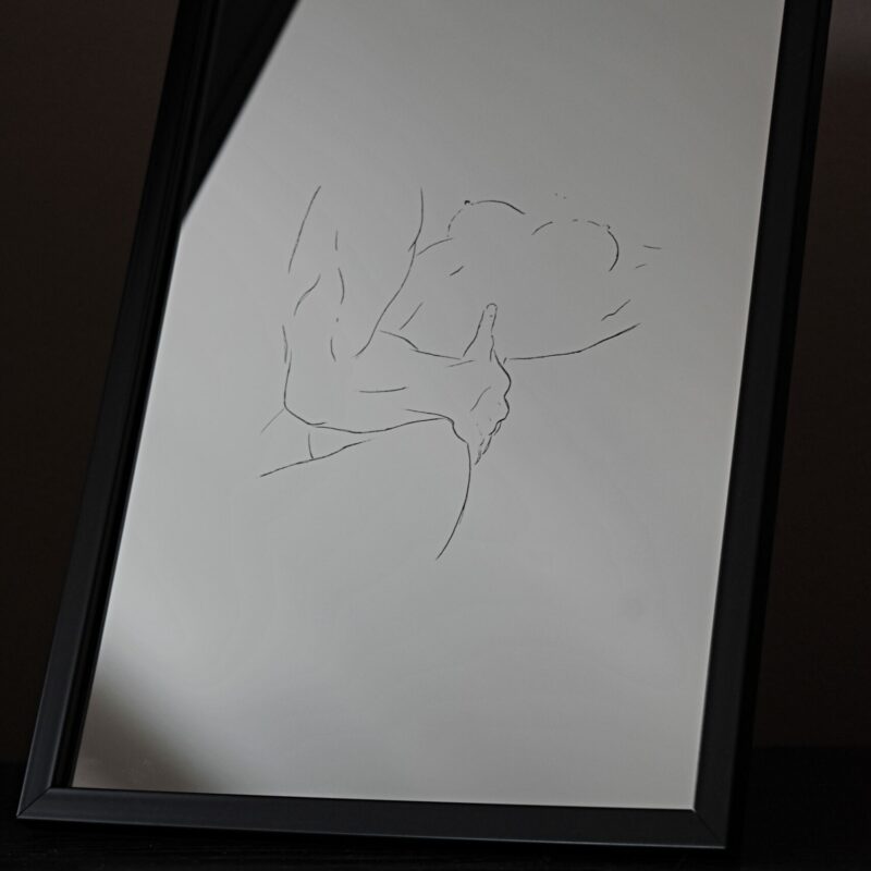 Lustro z grawerem kochanków