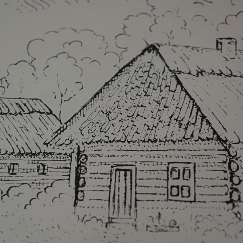 Lustro z Grawerem Wiejskiego Krajobrazu