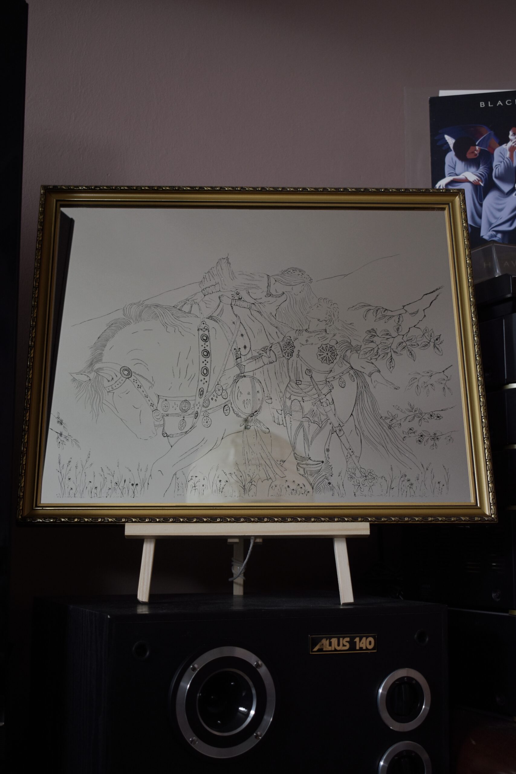 lustro z grawerem La Belle Dame Sans Merci