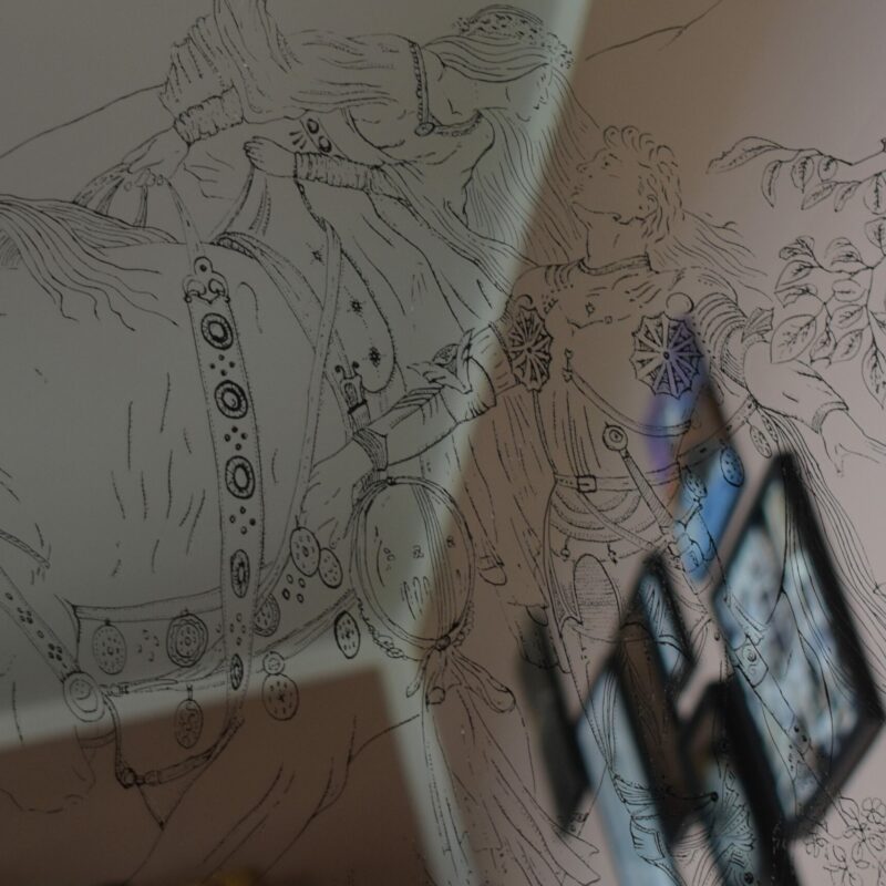 lustro z grawerem La Belle Dame Sans Merci