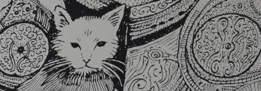 Lustro Dekoracyjne A4 w Czarnej Ramce z Grawerem „Rycerz z Kotem”